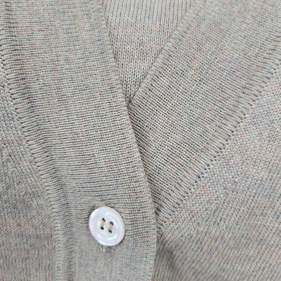 J. Peterman Co Italian Wool Sweater Set Mock Neck Short Sleeves Cardigan Long - Picture 5 of 12